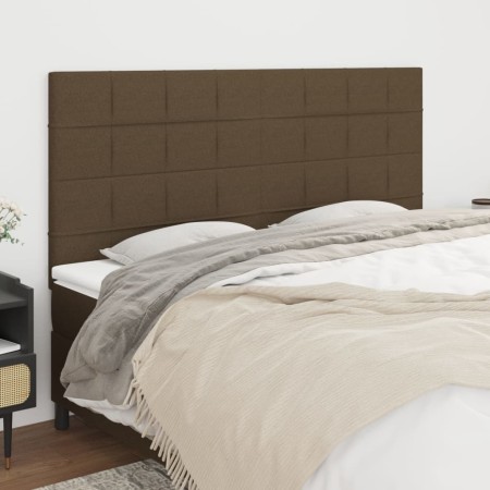 Headboards 4 units of dark brown fabric 100x5x78/88 cm by , Headboards and footboards - Ref: Foro24-3116357, Price: 127,07 €,...