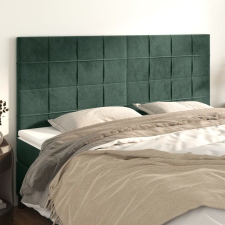 Cabeceros 4 unidades de terciopelo verde oscuro 90x5x78/88 cm de , Cabeceros y pies de cama - Ref: Foro24-3116395, Precio: 11...