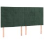 Cabeceros 4 unidades de terciopelo verde oscuro 90x5x78/88 cm de , Cabeceros y pies de cama - Ref: Foro24-3116395, Precio: 11...