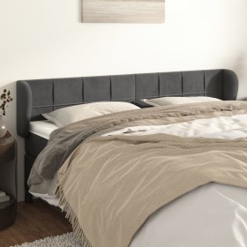 Dark gray velvet headboard 163x23x78/88 cm by , Headboards and footboards - Ref: Foro24-3117199, Price: 71,97 €, Discount: %