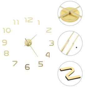 Reloj de pared 3D con diseño moderno 100 cm XXL dorado de vidaXL, Relojes de pared - Ref: Foro24-50640, Precio: 20,09 €, Desc...