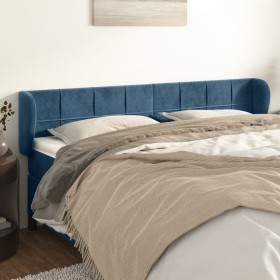 Dark blue velvet headboard 163x23x78/88 cm by , Headboards and footboards - Ref: Foro24-3117202, Price: 68,27 €, Discount: %