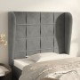 Cabecero con orejas de terciopelo gris claro 83x23x118/128 cm de , Cabeceros y pies de cama - Ref: Foro24-3117986, Precio: 76...