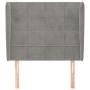 Headboard with light gray velvet ears 83x23x118/128 cm by , Headboards and footboards - Ref: Foro24-3117986, Price: 76,23 €, ...