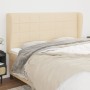 Headboard with cream fabric ears 163x23x118/128 cm by , Headboards and footboards - Ref: Foro24-3117967, Price: 123,69 €, Dis...