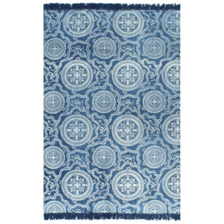 Kilim cotton rug 120x180 cm blue print by vidaXL, Rugs - Ref: Foro24-246559, Price: 31,99 €, Discount: %