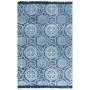 Alfombra de algodón Kilim 120x180 cm estampado azul de vidaXL, Alfombras - Ref: Foro24-246559, Precio: 31,97 €, Descuento: %