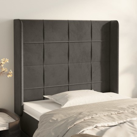 Cabecero con orejas de terciopelo gris oscuro 83x16x118/128 cm de , Cabeceros y pies de cama - Ref: Foro24-3119611, Precio: 7...