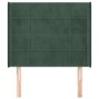 Headboard with dark green velvet ears 83x16x118/128 cm by , Headboards and footboards - Ref: Foro24-3119613, Price: 77,19 €, ...