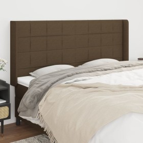 Headboard with dark brown fabric ears 203x16x118/128 cm by , Headboards and footboards - Ref: Foro24-3119605, Price: 133,77 €...