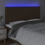 Headboard with LED lights dark brown fabric 200x5x118/128 cm by , Headboards and footboards - Ref: Foro24-3122449, Price: 135...