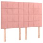 Pink velvet headboard with LED lights 144x5x118/128 cm by , Headboards and footboards - Ref: Foro24-3122477, Price: 125,54 €,...