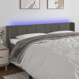 Cabecero con LED de terciopelo gris oscuro 163x16x78/88 cm de , Cabeceros y pies de cama - Ref: Foro24-3123291, Precio: 78,49...