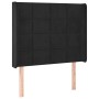 Cabecero con LED de terciopelo negro 83x16x118/128 cm de , Cabeceros y pies de cama - Ref: Foro24-3124080, Precio: 90,62 €, D...