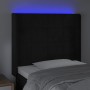 Black velvet headboard with LED 83x16x118/128 cm by , Headboards and footboards - Ref: Foro24-3124080, Price: 90,62 €, Discou...