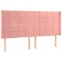 Cabecero con LED de terciopelo rosa 163x16x118/128 cm de , Cabeceros y pies de cama - Ref: Foro24-3124107, Precio: 138,93 €, ...