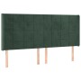 Cabecero con LED de terciopelo verde oscuro 163x16x118/128 cm de , Cabeceros y pies de cama - Ref: Foro24-3124105, Precio: 13...