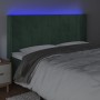 Cabecero con LED de terciopelo verde oscuro 163x16x118/128 cm de , Cabeceros y pies de cama - Ref: Foro24-3124105, Precio: 13...