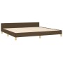 Bed frame with headboard in dark brown fabric 200x200cm by , Beds and slatted bases - Ref: Foro24-3125084, Price: 246,74 €, D...