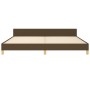 Bed frame with headboard in dark brown fabric 200x200cm by , Beds and slatted bases - Ref: Foro24-3125084, Price: 246,74 €, D...