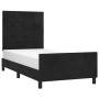 Bed frame with black velvet headboard 80x200 cm by , Beds and slatted bases - Ref: Foro24-3125723, Price: 150,31 €, Discount: %