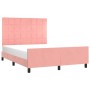 Pink velvet bed frame with headboard 140x190 cm by , Beds and slatted bases - Ref: Foro24-3125756, Price: 248,79 €, Discount: %