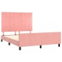 Pink velvet bed frame with headboard 140x190 cm by , Beds and slatted bases - Ref: Foro24-3125756, Price: 248,79 €, Discount: %