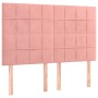 Pink velvet bed frame with headboard 140x190 cm by , Beds and slatted bases - Ref: Foro24-3125756, Price: 248,79 €, Discount: %