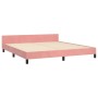 Estructura de cama con cabecero de terciopelo rosa 160x200 cm de , Camas y somieres - Ref: Foro24-3125768, Precio: 217,99 €, ...