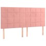 Pink velvet bed frame with headboard 160x200 cm by , Beds and slatted bases - Ref: Foro24-3125768, Price: 220,84 €, Discount: %