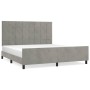 Estructura de cama con cabecero terciopelo gris claro 160x200cm de , Camas y somieres - Ref: Foro24-3125763, Precio: 236,33 €...