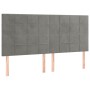 Estructura de cama con cabecero terciopelo gris claro 160x200cm de , Camas y somieres - Ref: Foro24-3125763, Precio: 236,33 €...