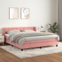 Box spring bed with pink velvet mattress 160x200 cm by , Beds and slatted bases - Ref: Foro24-3127504, Price: 505,39 €, Disco...