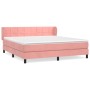 Box spring bed with pink velvet mattress 160x200 cm by , Beds and slatted bases - Ref: Foro24-3127504, Price: 505,39 €, Disco...