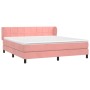 Box spring bed with pink velvet mattress 160x200 cm by , Beds and slatted bases - Ref: Foro24-3127504, Price: 505,39 €, Disco...