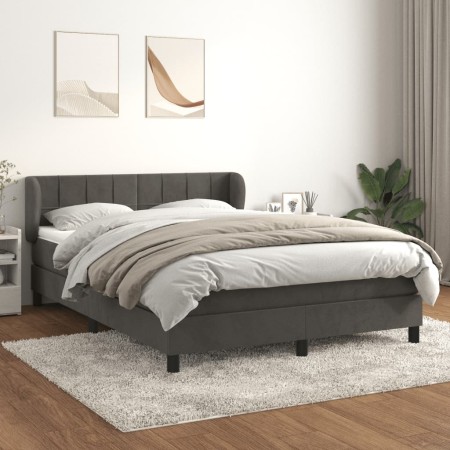 Boxspringbett mit dunkelgrauer Samtmatratze 140x190 cm von , Betten und Lattenroste - Ref: Foro24-3127488, Preis: 454,49 €, R...