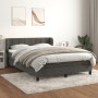 Box spring bed with dark gray velvet mattress 140x190 cm by , Beds and slatted bases - Ref: Foro24-3127488, Price: 416,82 €, ...