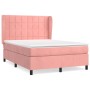 Cama box spring con colchón terciopelo rosa 140x200 cm de , Camas y somieres - Ref: Foro24-3129218, Precio: 547,98 €, Descuen...