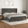 Box spring bed with dark gray velvet mattress 200x200 cm by , Beds and slatted bases - Ref: Foro24-3129232, Price: 702,78 €, ...