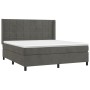 Box spring bed with dark gray velvet mattress 160x200 cm by , Beds and slatted bases - Ref: Foro24-3132688, Price: 564,30 €, ...