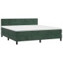 Cama box spring colchón y LED terciopelo verde oscuro 160x200cm de , Camas y somieres - Ref: Foro24-3134414, Precio: 483,99 €...