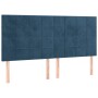 Cama box spring colchón y LED terciopelo azul oscuro 160x200 cm de , Camas y somieres - Ref: Foro24-3136135, Precio: 556,35 €...