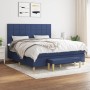 Box spring bed with blue fabric mattress 160x200 cm by , Beds and slatted bases - Ref: Foro24-3137171, Price: 617,28 €, Disco...