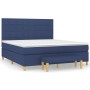 Box spring bed with blue fabric mattress 160x200 cm by , Beds and slatted bases - Ref: Foro24-3137171, Price: 617,28 €, Disco...