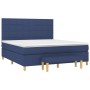 Box spring bed with blue fabric mattress 160x200 cm by , Beds and slatted bases - Ref: Foro24-3137171, Price: 617,28 €, Disco...