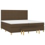 Cama box spring con colchón tela marrón oscuro 200x200 cm de , Camas y somieres - Ref: Foro24-3137184, Precio: 687,07 €, Desc...