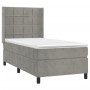 Cama box spring colchón y LED terciopelo gris claro 80x200 cm de , Camas y somieres - Ref: Foro24-3139529, Precio: 324,89 €, ...