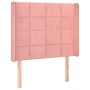 Box spring bed with mattress and LED pink velvet 80x200 cm by , Beds and slatted bases - Ref: Foro24-3139534, Price: 332,53 €...