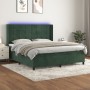 Box spring bed with mattress and LED dark green velvet 160x200cm by , Beds and slatted bases - Ref: Foro24-3139574, Price: 56...