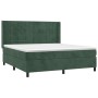 Cama box spring colchón y LED terciopelo verde oscuro 160x200cm de , Camas y somieres - Ref: Foro24-3139574, Precio: 572,55 €...